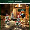 Solar Cedar Christmas Trees Lights IP44 Waterproof & 2 Lighting Modes Outdoor Xmas Tree Stake Lamp for Pathway Garden Yard Decor
