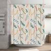 Modern Style Bath Shower Curtain with Floral Print Multicolored Leaves Decorative Liner for Bathroom Perfect Gift Idea (White Ba