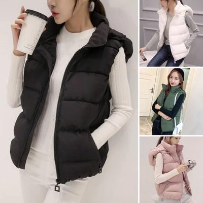 Women Winter Cotton Coat Hooded Neck Protection Thickened Padded Detachable Hood Short Type