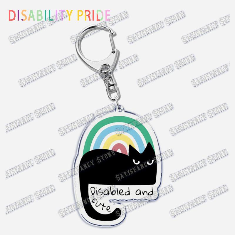 Disability Pride Key Chain Keychains Ring for Accessories Bag Pendant Keyring Jewelry Autism Festival Support