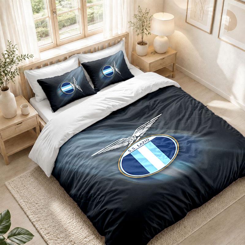 Bedding Set 1 Duvet Cover 2 Pillowcases Lazio FC Print Bedroom Home Decoration