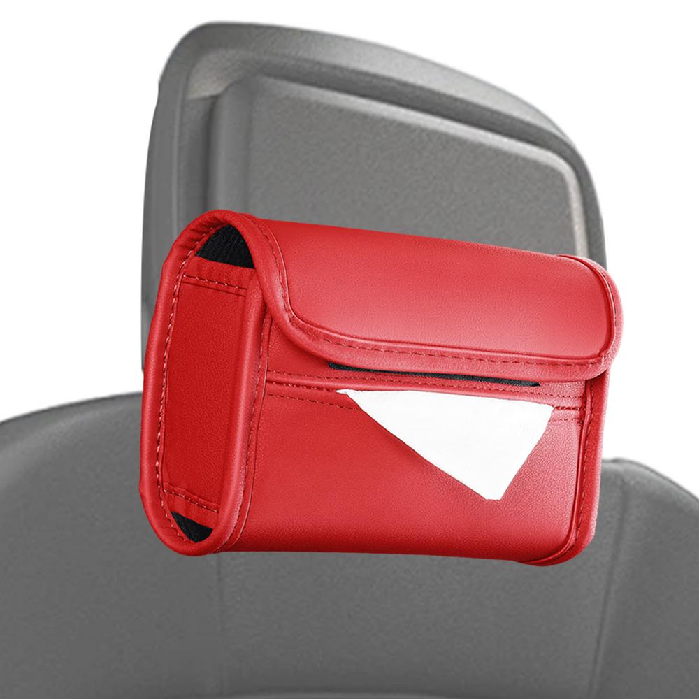 Taschentuchhalter für Auto PU-Leder Gesichts-Serviettenbehälter Rechteckiger Papierhandtuchspender für Fahrzeug LKW Sonnenschutz-Zubehör
