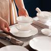 DUPONT Minimalist Pure White Bone China Dinnerware Set
