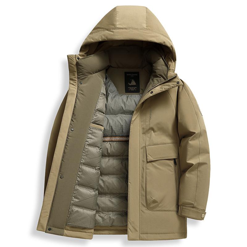 Herren Daunenjacke mit Kapuze für junge und mittelalte Männer, Winter, neu, Winter, warm und verdickt, lässig, trendig, Daunenjacke, Jacke für Männer
