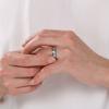 Shiny Gold Color Stainless Steel Ring for Men Women Engraved Band Trendy Jewelry Anniversary Valentine's Day Gift