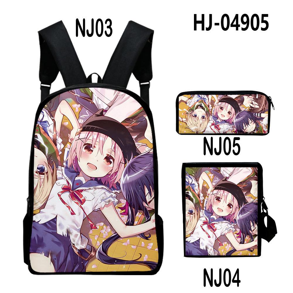 Classic Novelty School-Live 3D Print 3pcs/Set Pupil School Bags Laptop Daypack Backpack Inclined Shoulder Bag Pencil Case