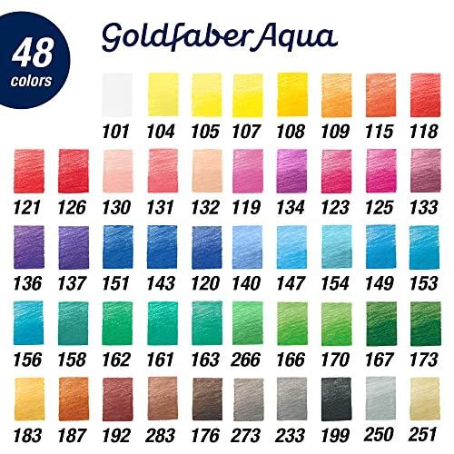 Faber-Castell Goldfaber Aqua Watercolor Pencil Set, 48 Colors in a Tin, 114648