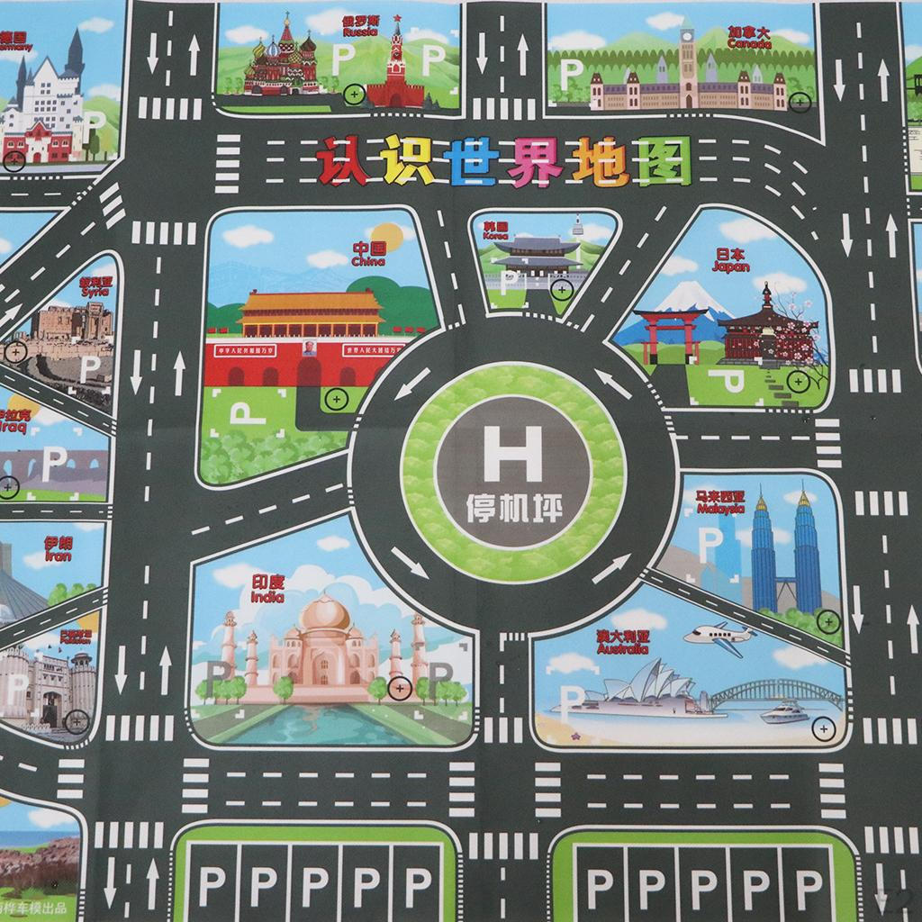 World Road Carpet Playmat Rug toys Children Educational Play Mat For Room Game