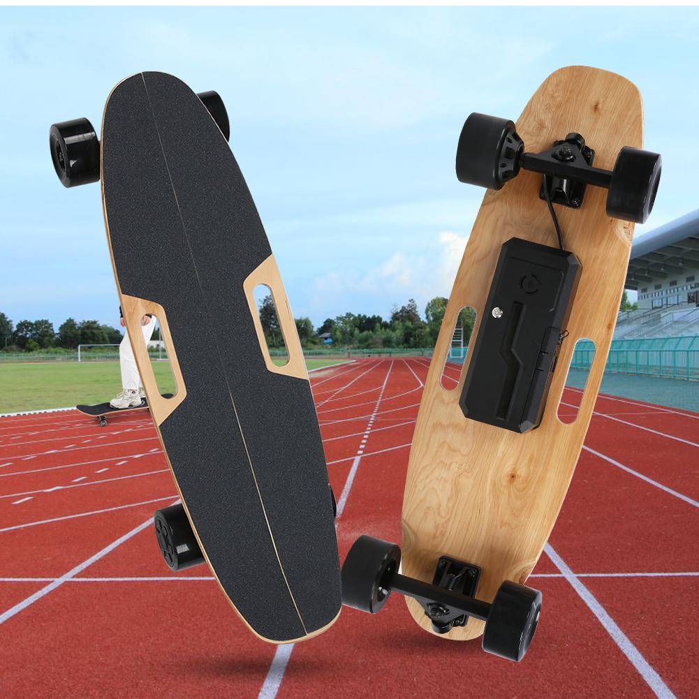 8 Lagen Esdoorn Dek Corrosiebestendigheid Draagbaar Verwijderbaar Dubbele Aandrijving Vier Wielen Elektrische Scooter