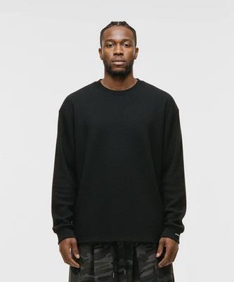Pasiensia Essential Waffle Oversized Long Sleeve Black