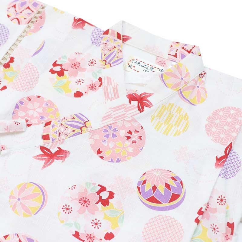 Angelic Nina R7 Jinbei Romper for Girls Temari (1. (White), 70cm)