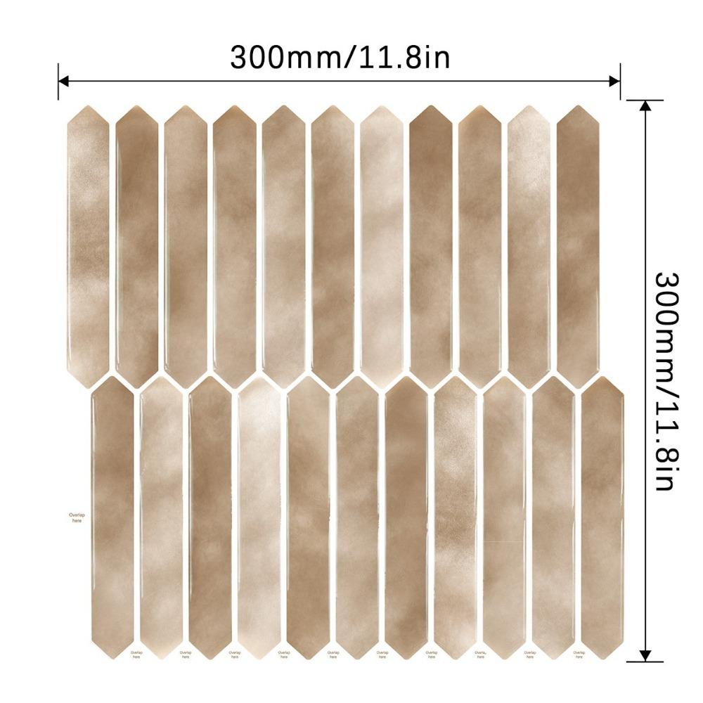 Waterproof Wallpaper 11.8"x11.8" Peel and Stick Backsplash Durable Stick Tile  for Kitchen Bathroom