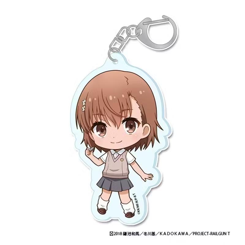 A Certain Scientific Railgun Acrylic Pendant Keychains Mikoto Misaka Accessories Car Key Chain Key Ring Phone Bag Jewelry Gifts