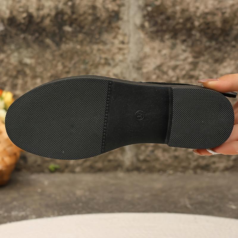 Women's Comfortable Slip-On Loafers - Soft Sole, Breathable Fabric, All-Season Brown Flats with Side Zipper Detail and Rubber Sole