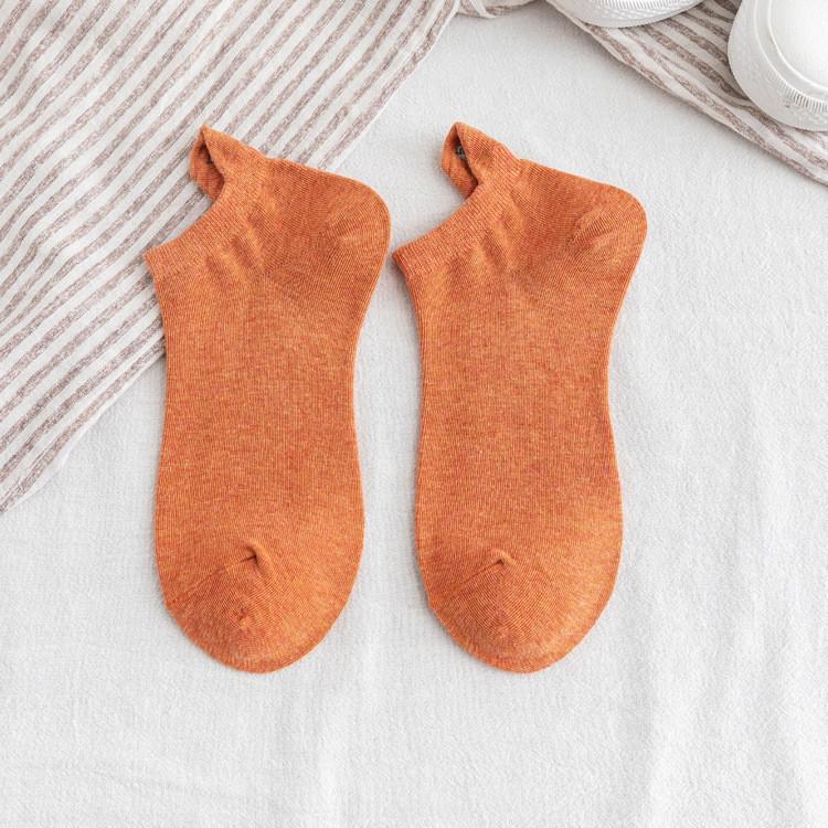 Women's Cute Japanese Cartoon Eyes Cotton Socks with Smiley Face Embroidery - Short Boat Style