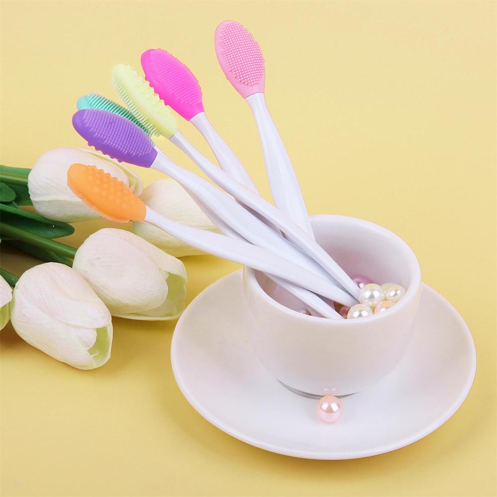 Facial Cleansing Massage Brush Hand-held Silicone Facial Care Cleaning Brush To Remove Horny Acne Remove Blackhead Makeup Tools