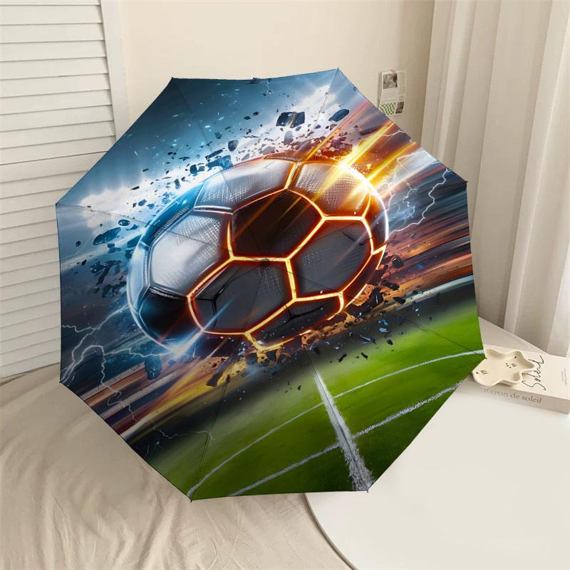 

1PC Soccer ballAutomatic Open/Close Umbrella with Windproof, 8-Rib Sturdy Canopy, Durable Ribs, Fashionable Design, Outdoor Accessory, Fun Prin, Holid