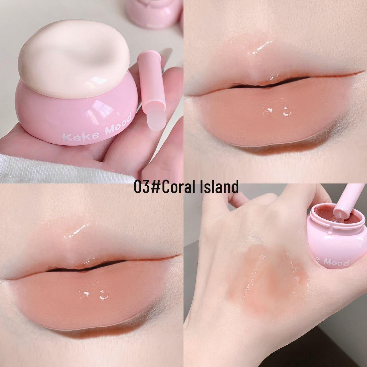 

Keke Mood Crystal Clear Jelly Lipstick: Moisturizing, Long-Lasting, Lip Line-Reducing High-Value Gloss for Women.