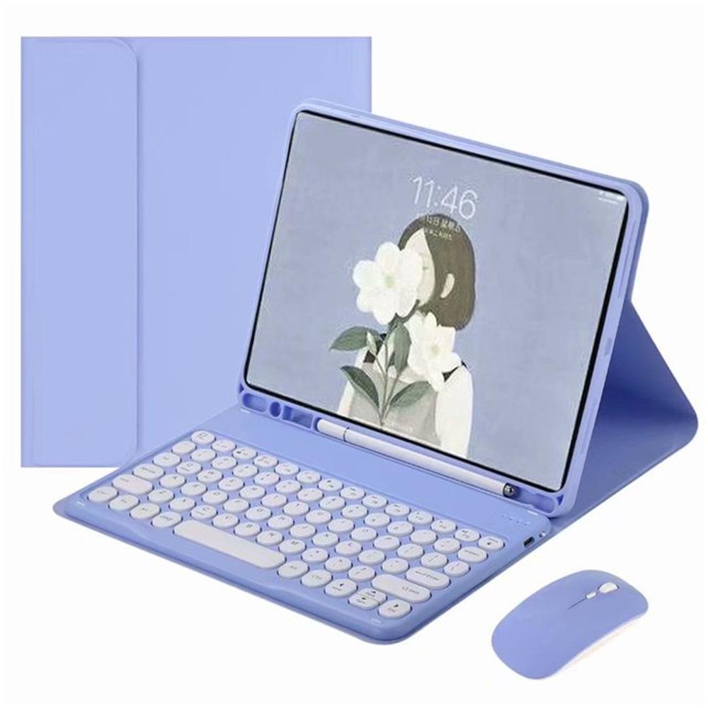 Compatible iPad 11 Pro 2025 Bluetooth Keyboard Case with Round Cap and Leather Cover for iPad 10.2