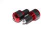 nakira Special Bar End! Grip Bar End for Motorcycles, Aluminum, Carbon Pattern (Red, Red)