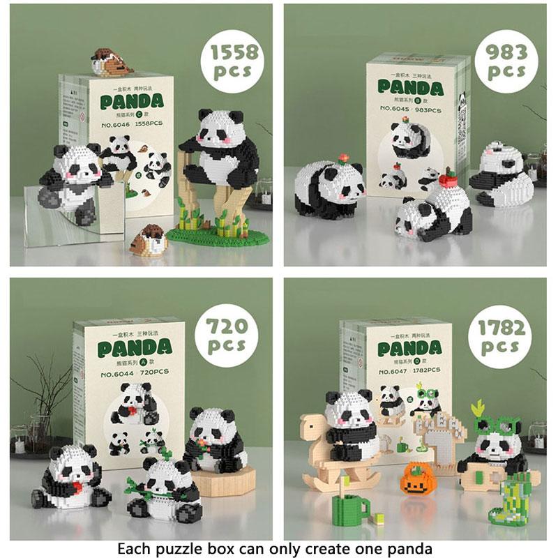 Panda Building Blocks Puzzle Toy Multiple Gameplay Parentchild Interactive Gift
