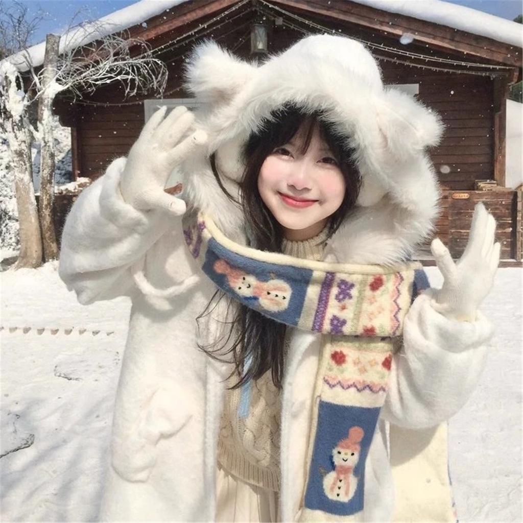Elegant Evening Scarves Stylish Winter Scarf Snowman Decoration Neckerchief Winter Clothes Accessories