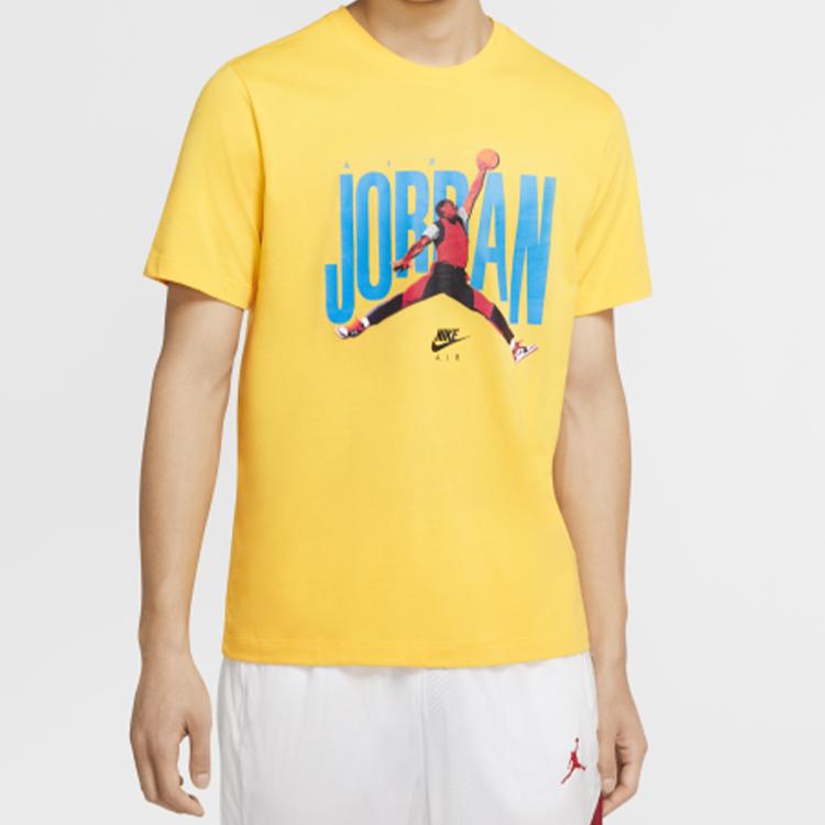 Jordan Air Silhouette Short Sleeve T-Shirt Men Tops Yellow CJ6307-728