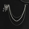 Personalized Chic Style Imitation Pearl Chain Tassel Brooches for Women Fashion Light Luxury Pearl Bead Brooch Suit Pin Accessor