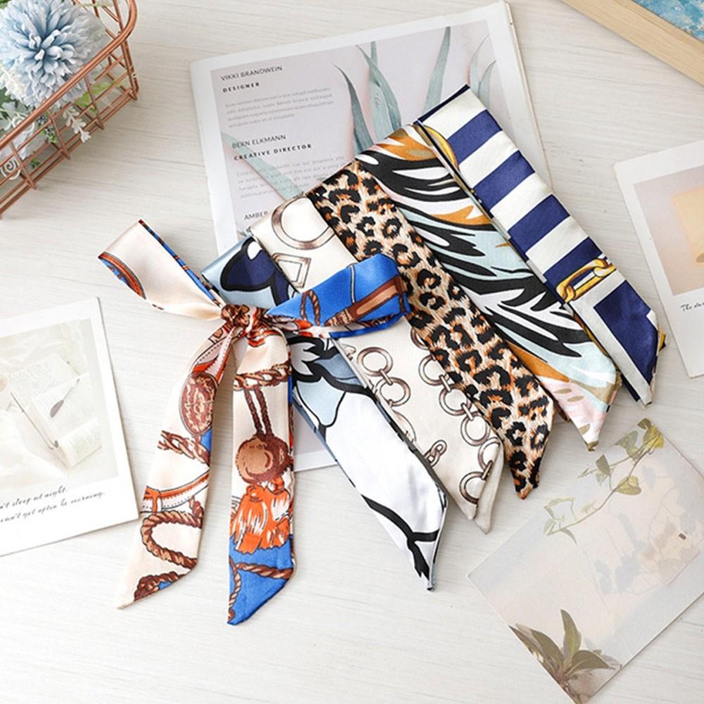 Long Small Silk Scarf Double-Sided Streamer Neck Scarf New Decor Ribbon Scarf Women Accessories