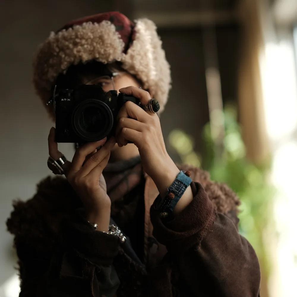 Johnature Women Vintage Corduroy Hat Red Floral Warm Patchwork Wool Winter Bomber Hats