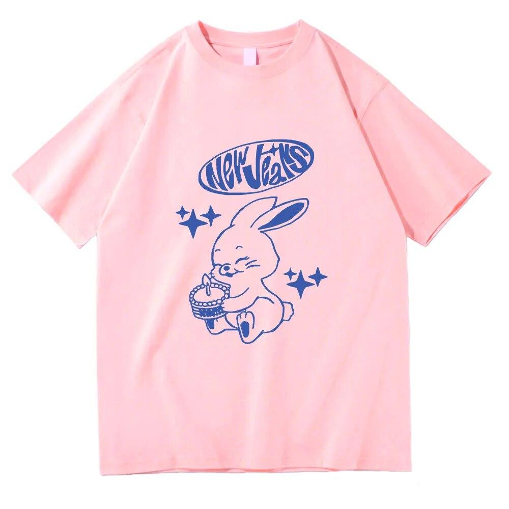 2023 NewJeans Bunnies Tričko Unisex Harajuku Grafika Funny Kawaii Tričko Unisex Vysoce kvalitní Denní Ležérní Bavlněná trička Korea