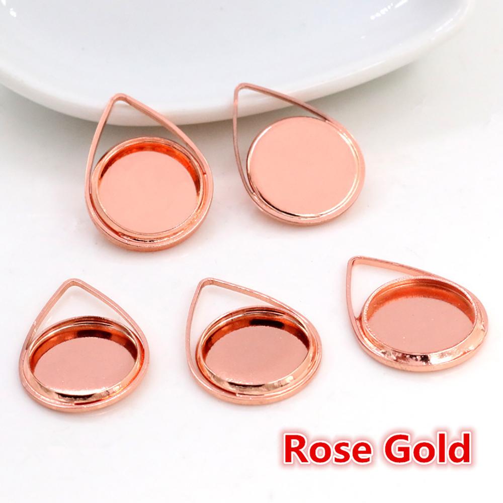 20pcs 12mm Inner Size Simple Pendant Cabochon Cameo Blank Base Setting Bezel Tray Charm for Earrings Bracelet Necklace Findings 