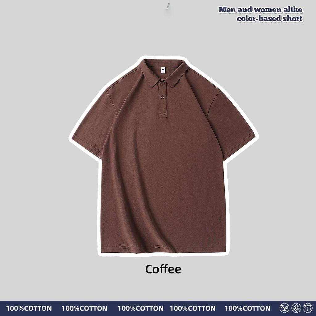 Unisex Bol Kesim Polo Yaka Tişört, Günlük Kısa Kollu Düz Renk Tişört, Erkek ve Kadınlar İçin Bol Kesim Yazlık Golf Üstü