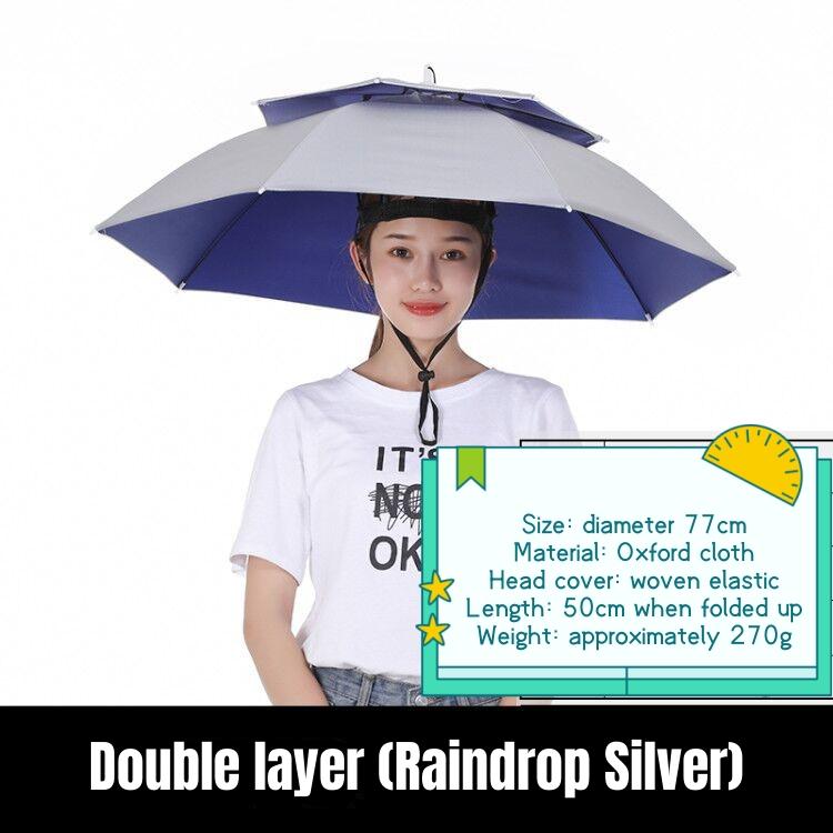 Umbrelă de ploaie portabilă Protecție UV Pălărie umbrelă de cap Pliabilă Exterior Călătorie Pescuit Parasolar Impermeabilă Șapcă de camping Articole de acoperit cap