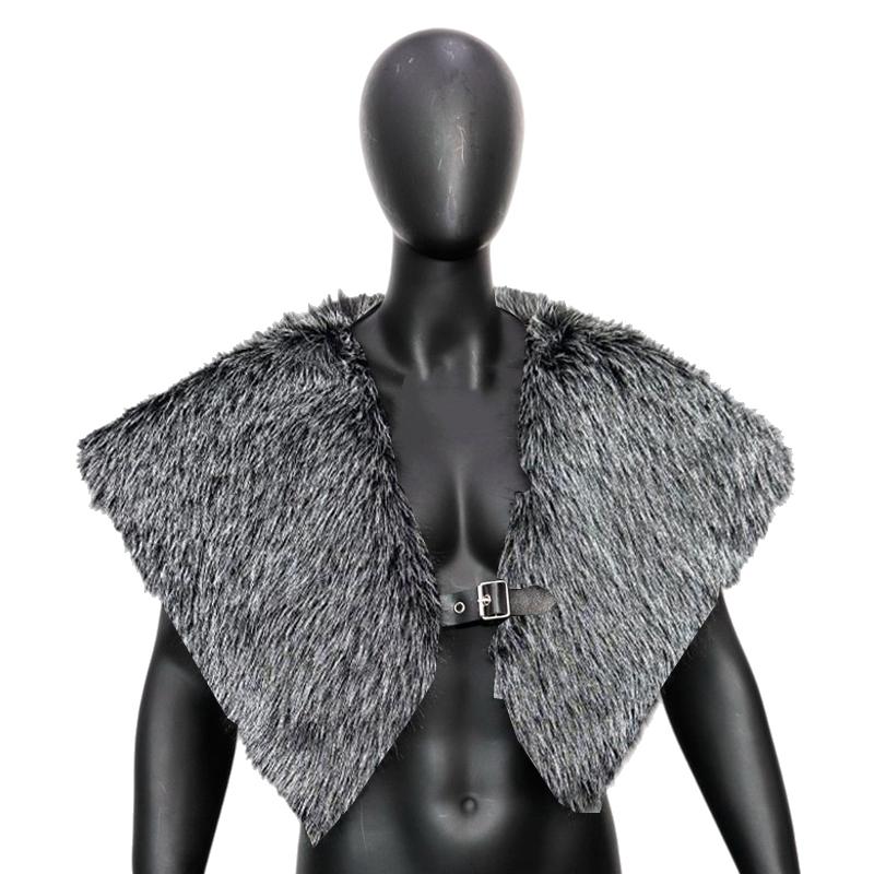 Medieval Faux Fur Collar for Men Women Cape Shoulder Wrap Retro Hunter Pirate Costume Halloween Cosplay Accessory