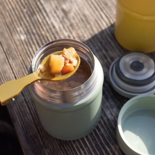 Atlas Biranchi Food Pot with Inner Stopper, Soup Jar, 420ml, Mustard, Vacuum Insulated, Keeps Hot or Cold, Perfect for Lunchboxes, AFPN-400MD