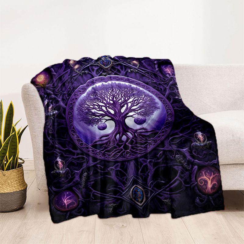 Tree of Origins Fleece Blanket - Mythical Flannel Throw for Sofa/Bed, Ultra-Soft Gift with , Lightweight & Warm for All Seasons