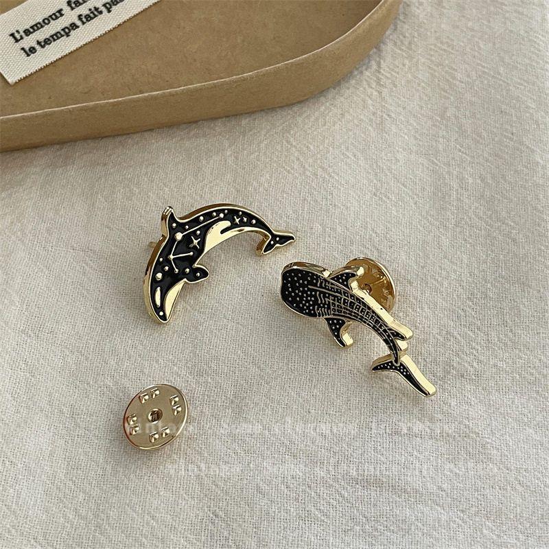 New Rhinestone Marine Life Brooch European and American Fashion Whale Conch Brooch Retro Elegant Bag Collar Accessory