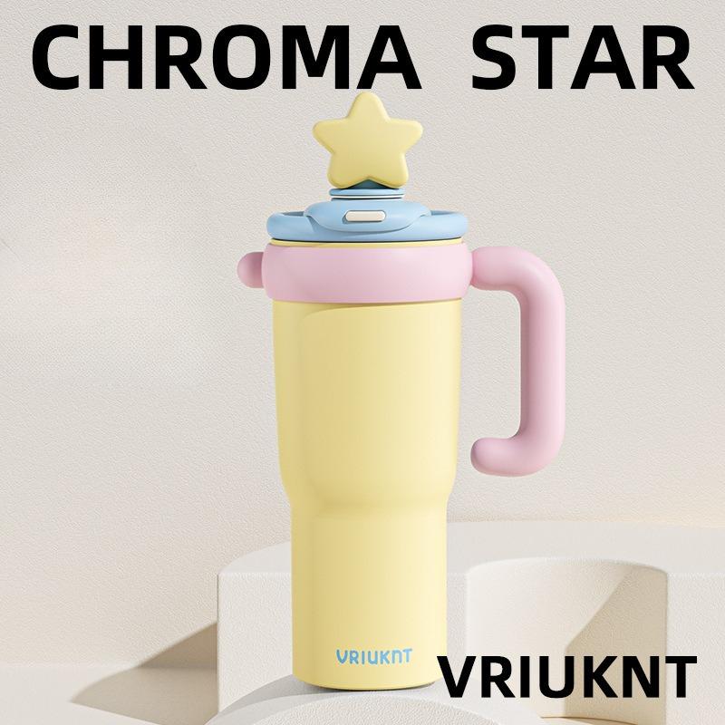 Straw thermos cup Girls  high-value water cup Student school special cup High-end light luxury large ice cup Single cup