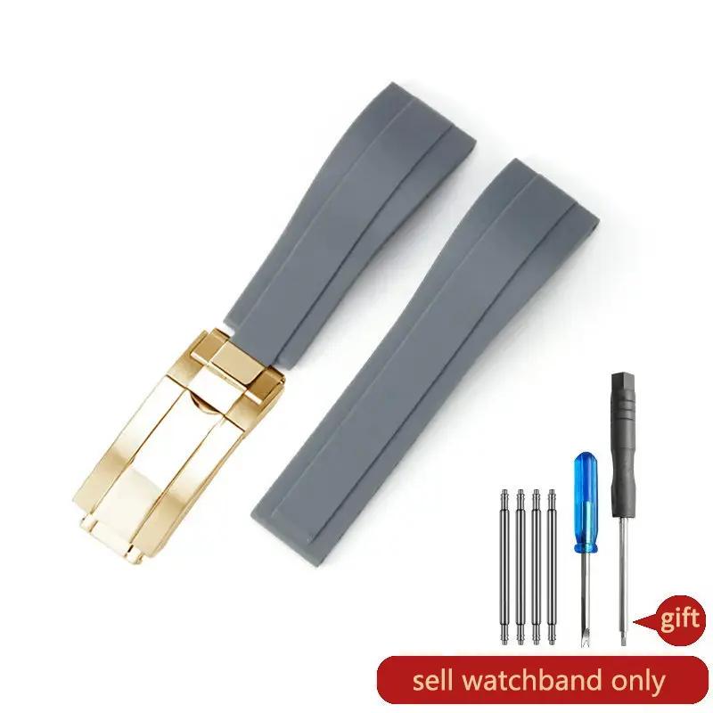 Paski do zegarka Daytona Yacht Log Czarny Zielony Water Ghost Zakrzywione zakończenie 20mm Silikonowy Wypukły Interfejs Czerwony Niebieski Pasek do zegarka