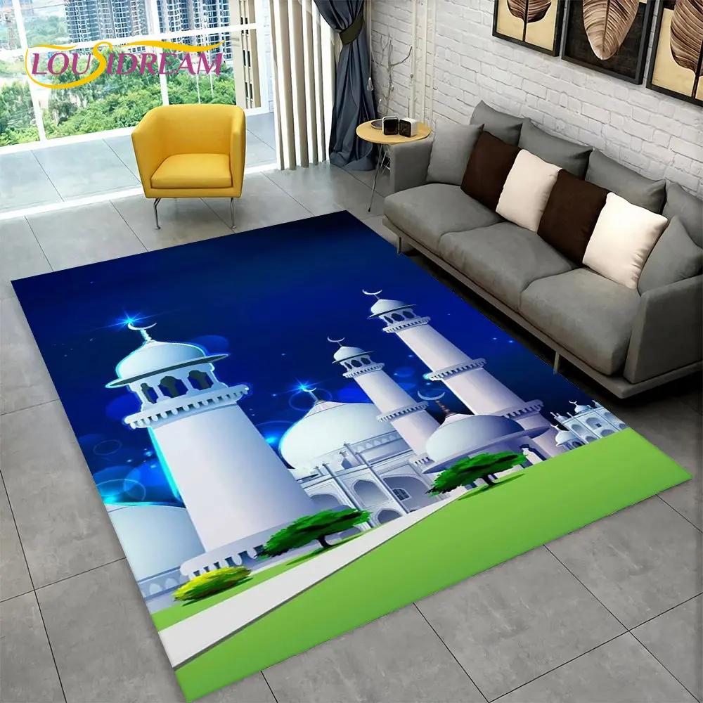 Islam Muslim Portable Prayer Kneeling Poly Mats,Carpet Rug for Living Room Bedroom Sofa Mosque Decor,Waterproof PrayerFloor Mat