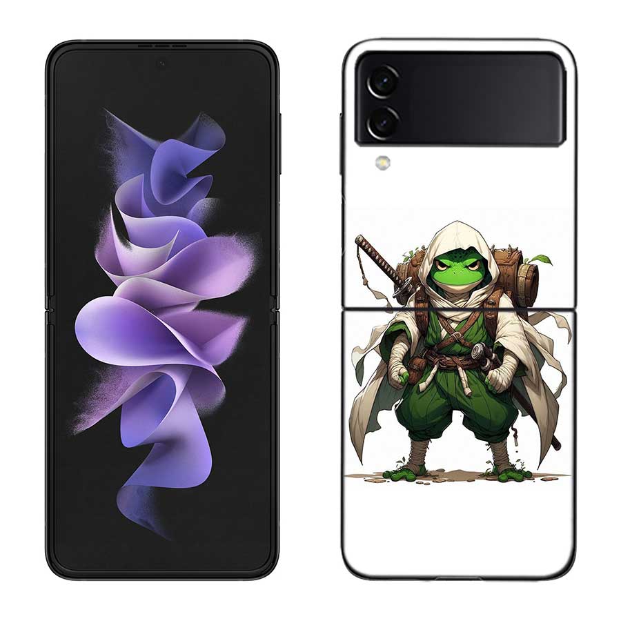 Cute Mouse Axolotl Frog Wizard Phone Case For Samsung Z Flip 7 6 5G Galaxy Z Flip 5 4 3 Black Hard Cell Cover Luxury PC Shell C