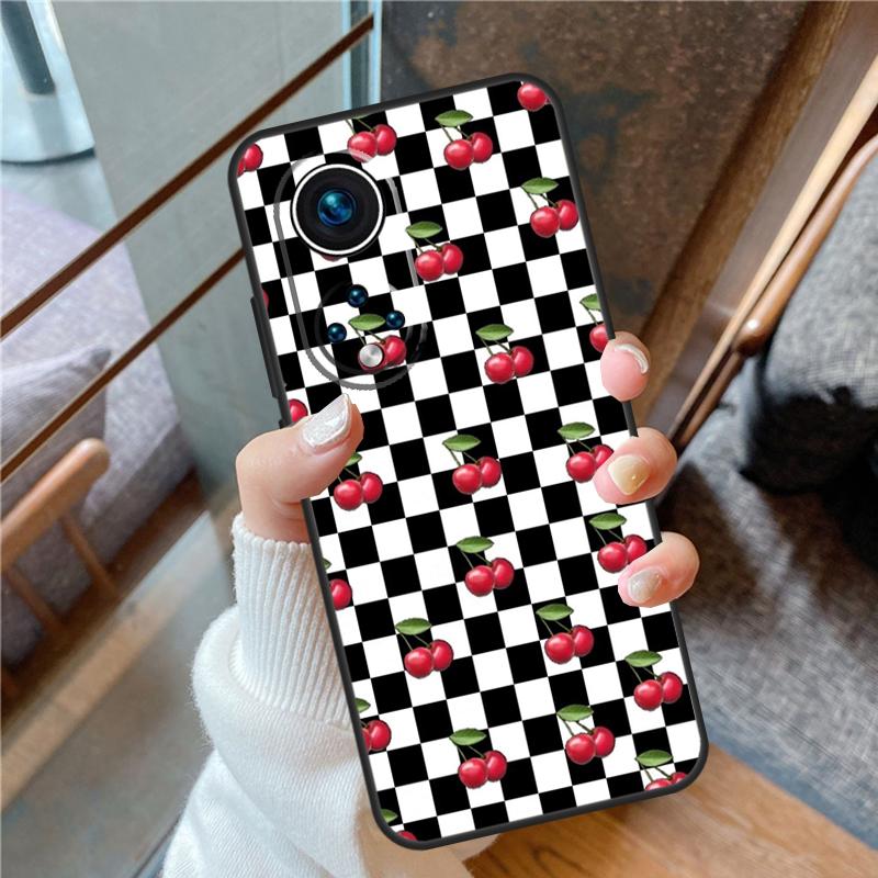 Checkerboard Sunflower For Honor Magic 8 Pro 5 6 7 Lite Case Cover For Honor 90 70 50 400 200 X8a X8b X9a X9b X9c
