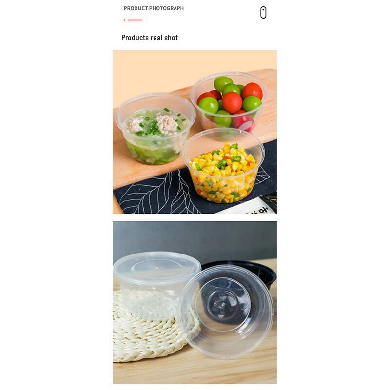 Round Disposable Plastic Bowls with Lids