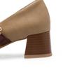 Women's High-heeled Single Shoes Spring and Summer New Thick Heel Large Size Light Mouth Low-top Shoes Simple Four-season Shoes