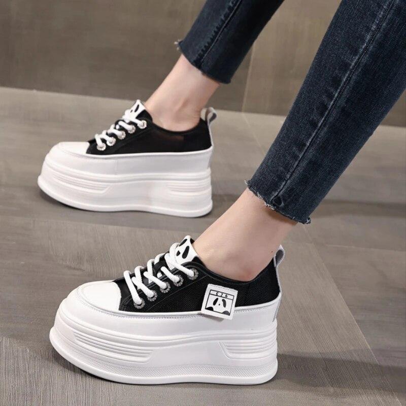 Fujin/8 см массивные кроссовки из натуральной кожи с воздушной сеткой — фото 5