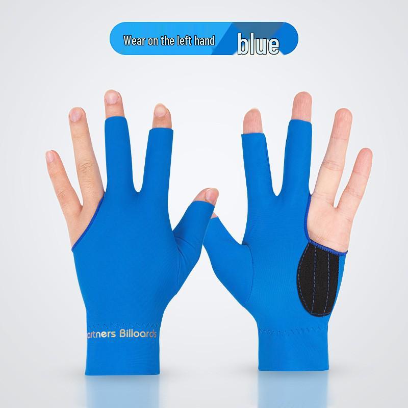 High Elastic Three-Finger Billiard Glove with Logo Print E18