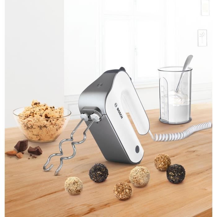 Batteur bosch mfq49700 - 850 w - 5 vitesses+turbo - blanc/anthracite