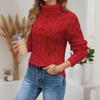 Warm Oversized Cable Knit Sweater Women Turtleneck Pullover Solid Color Thick Slim Fit Long Sleeve