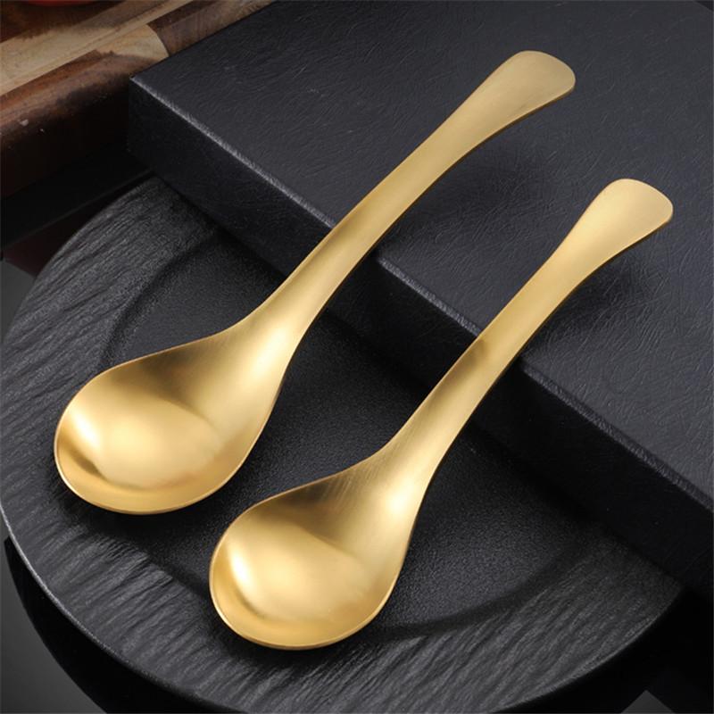 304 Stainless Steel Deepen Soup Spoon Thicken Children Rice Spoons Durable Serving Ladle Tableware Kitchen Accessories